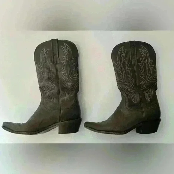 Charlie 1 Horse Mad Dog Calf Cowboy Boots Chocolate Brown Size 7.5 - Picture 3 of 11